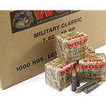 Wolf Military Classic Ammunition 7.62x39mm Russian 124 Grain Jacketed Hollow Point Case of 1000 (50 Boxes of 20)