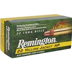 Remington Yellow Jacket Hyper Velocity Ammunition 22 Long Rifle 33 Grain Plated Truncated Cone Hollow Point