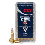 CCI Rimfire Ammunition 17 Hornady Magnum Rimfire (HMR) 16 Grain Speer TNT Green Hollow Point Lead-Free Box of 50