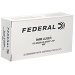 Federal Law Enforcement 9mm Luger 115 Grain Hi-Shok Jacketed Hollow Point Box of 50
