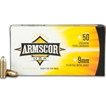 Armscor Precision Ammunition 9mm Luger 124 Grain Full Metal Jacket Box of 50