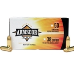 Armscor Precision Ammunition 38 Super 125 Grain Full Metal Jacket Box of 50