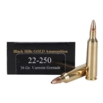 : Black Hills Gold Ammunition 22-250 Remington 36 Grain Barnes Varmint Grenade Box of 20