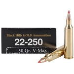 Black Hills Gold Ammunition 22-250 Remington 50 Grain Hornady V-Max Box of 20
