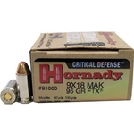 Hornady Critical Defense 9x18mm Makarov 95 Grain FTX Box of 25 Rounds