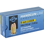 Prvi Partizan Ammunition 9mm Luger 124 Grain Full Metal Jacket Box of 50