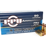 Prvi Partizan Ammunition 9mm Luger 147 Grain Full Metal Jacket Box of 50