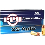 Prvi Partizan Ammunition 25 ACP 50 Grain Full Metal Jacket Box of 50
