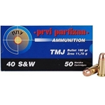 Prvi Partizan Ammunition 40 S&W 180 Grain Total Metal Jacket Box of 50