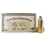 Black Hills Cowboy Action Ammunition 45 S&W Schofield 230 Grain Lead Round Nose Flat Point Box of 50
