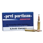 Prvi Partizan Ammunition 6.5x52mm Mannlicher-Carcano 123 Grain Soft Point Box of 20