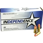 Independence Ammunition 9mm Luger 115 Grain Full Metal Jacket Box of 50