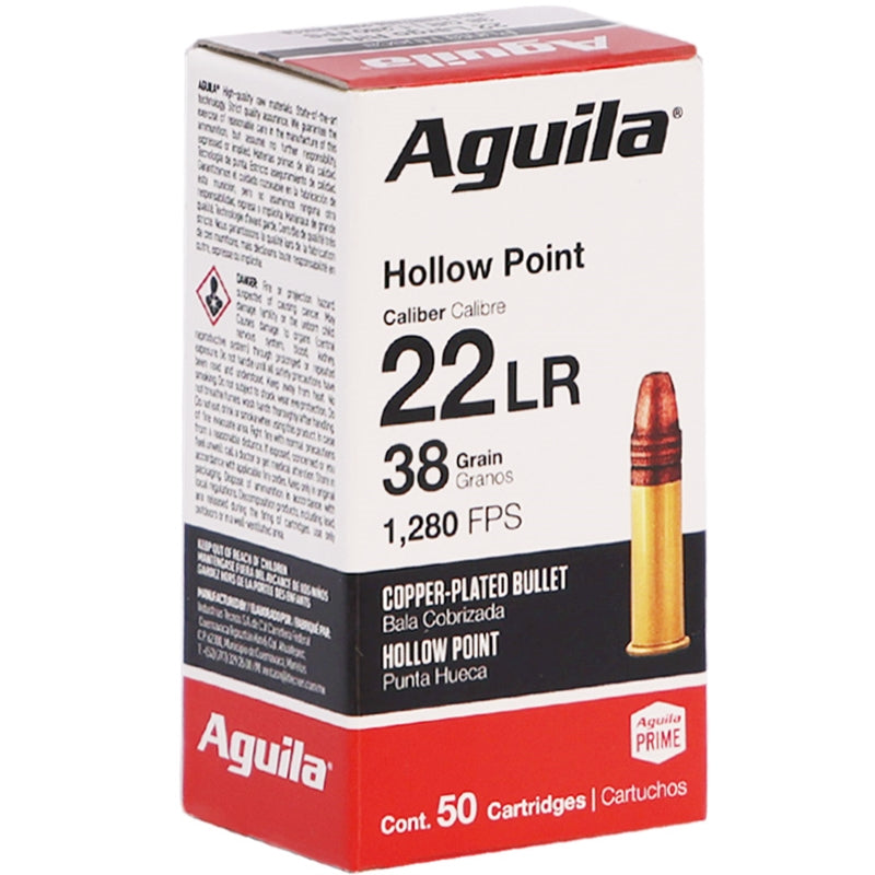 Aguila 22 Long Rifle Ammo 38 Grain Copper Plated Hollow Point - 1B220335