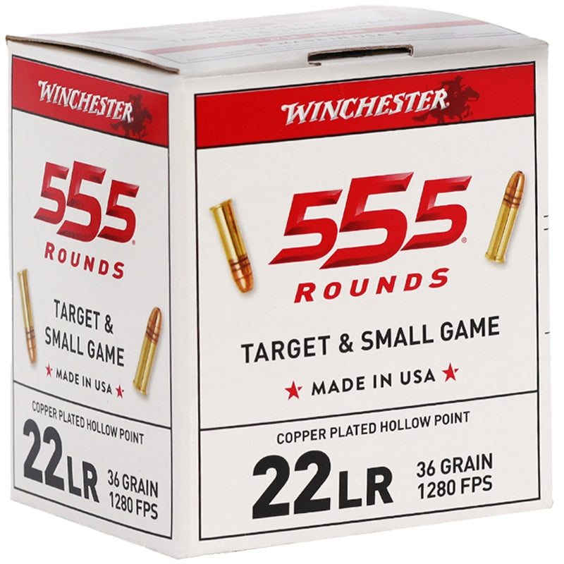 Winchester 22 Long Rifle Ammo 36 Grain Plated Lead Hollow Point - 22LR555HP