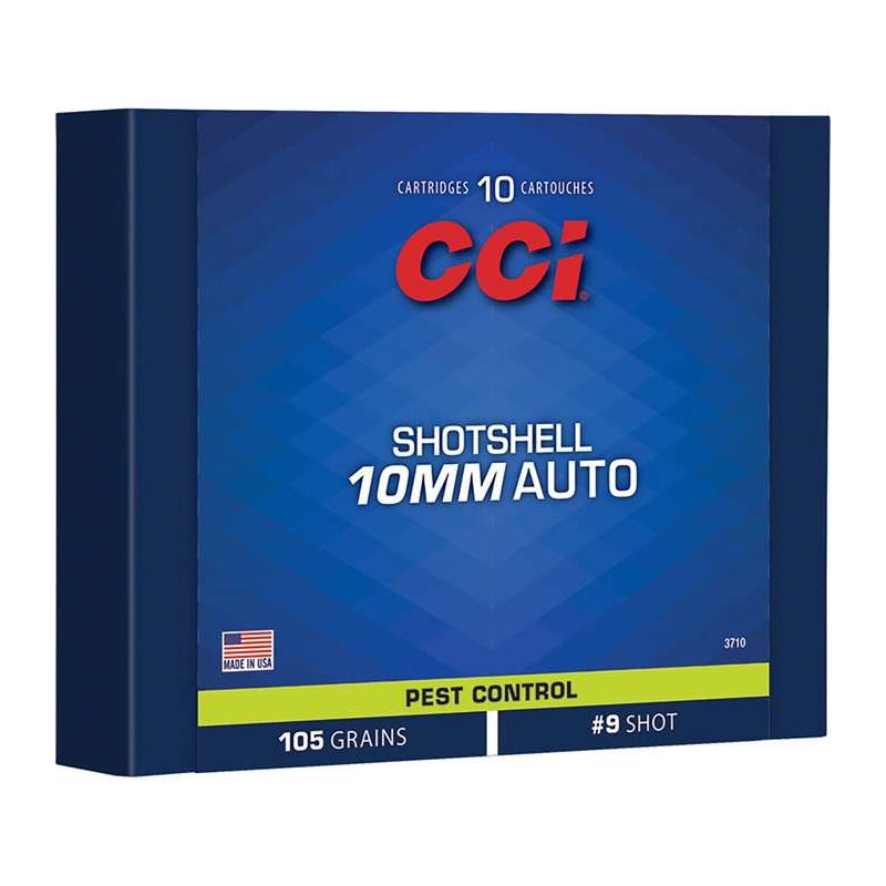 CCI Pest Control Shotshell 10mm Auto Ammo 105 Grain Lead Shot #9 – 3710