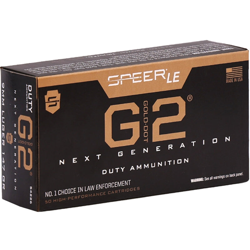 Speer Gold Dot G2 9mm Ammo 147 Grain Jacketed Hollow Point - 54226