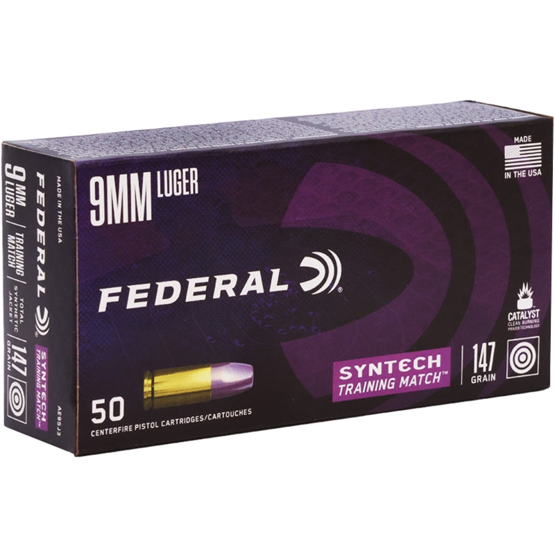 Federal Syntech 9mm Ammo 147 Grain Total Synthetic Jacket - AE9SJ3