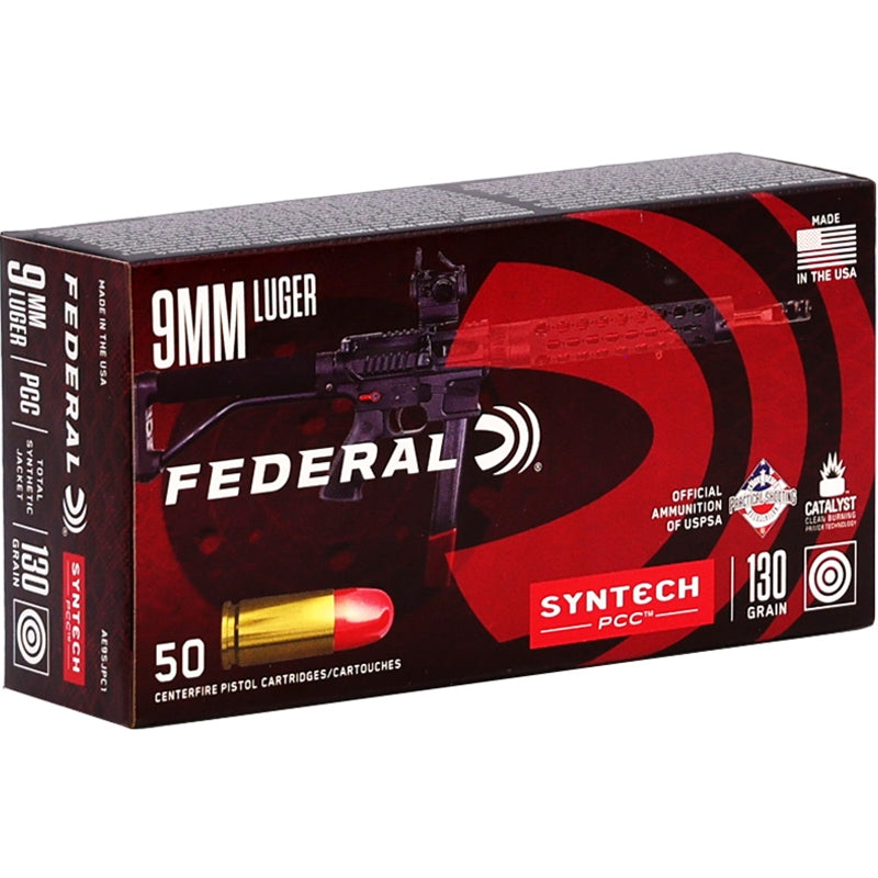 Federal Syntech PCC 9mm Ammo 130 Grain Total Synthetic Jacket - AE9SJPC1