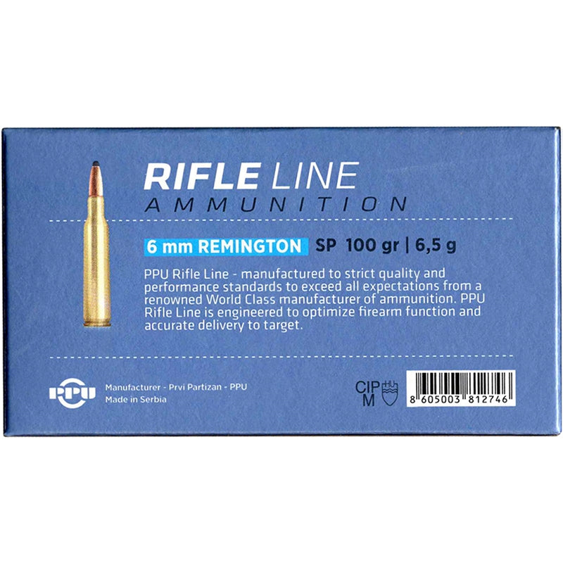 Prvi Partizan 6mm Remington Ammo 100 Grain Soft Point Boat Tail - PP6R