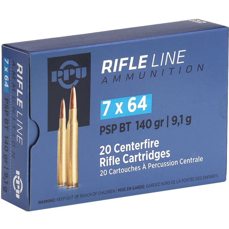 Prvi PPU 7x64mm Ammo 140 Grain Pointed Soft Point Boat Tail - PP764