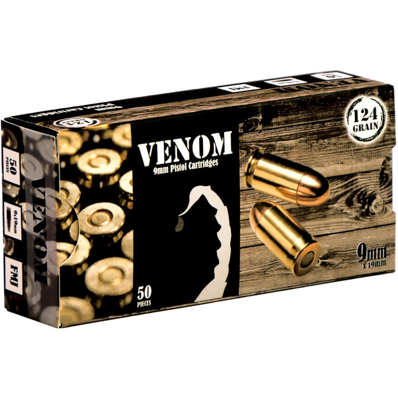 Venom 9mm Ammo 124 Grain Full Metal Jacket