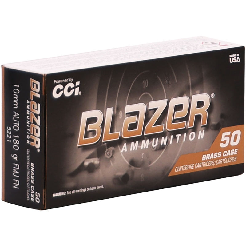 CCI Blazer Brass 10mm AUTO Ammo 180 Grain Full Metal Jacket - 5221