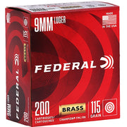 Federal Champion 9mm Ammo 115 Grain Full Metal Jacket - WM51992