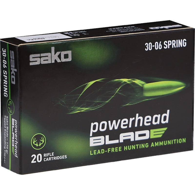 Sako Powerhead Blade 30-06 Springfield Ammo 170 Grain Lead Free - JAS-PHB3006170B