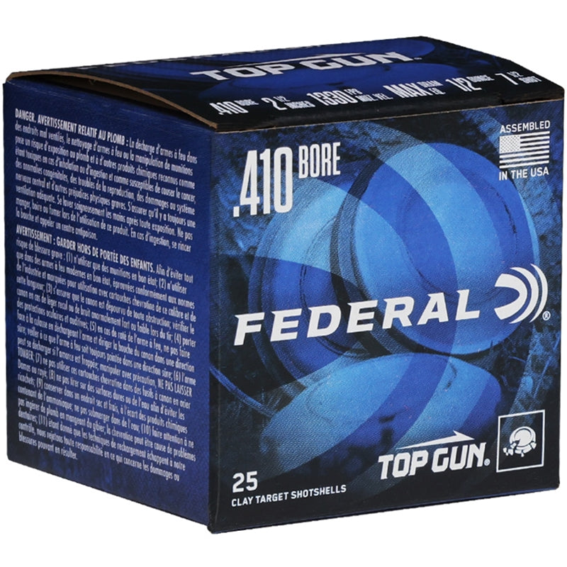 Federal Top Gun Sporting 410 Bore Ammo 2-1/2" #7.5 Shot 250 Round Case