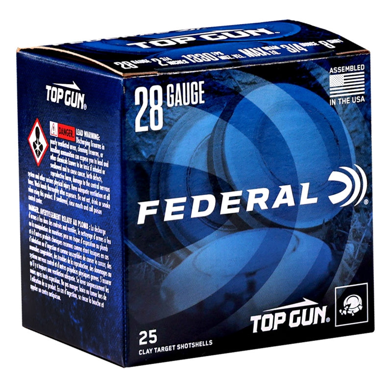 Federal Top Gun 28 Gauge Ammo 2-3/4" 3/4 oz #8 Shot 307 Pellets 250 Round Case - TGS2821 8