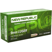 New Republic Training and Range 9mm Ammo 115 Grain Full Metal Jacket - RTR9BR