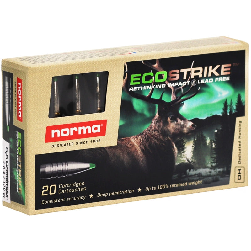 Norma ECOSTRIKE 6.5 Creedmoor Ammo 120 Grain Polymer Tip - 20166572