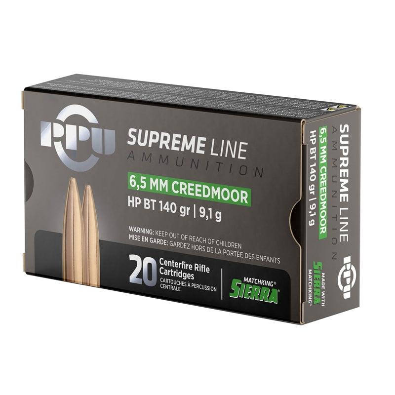 Prvi Partizan Supreme 6.5 mm Creedmoor Ammo 140 Grain SMK Hollow Point Boat Tail - PPMK65C