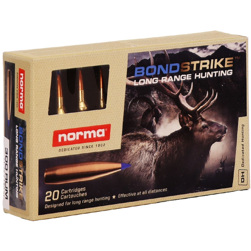 Norma Bondstrike 300 Winchester Ultra Magnum Ammo 180 Grain Bonded Polymer Tip Boat Tail – 20176102