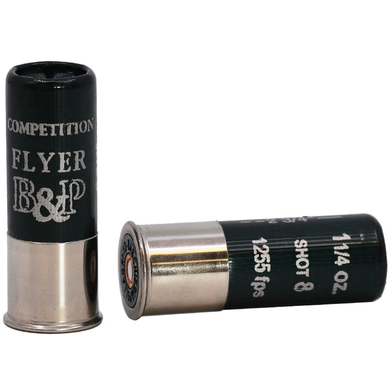 B&P Competition Flyer 12 Gauge Ammo 2 3/4" 1 1/4 oz #8 Lead Shot - 12B14PL8