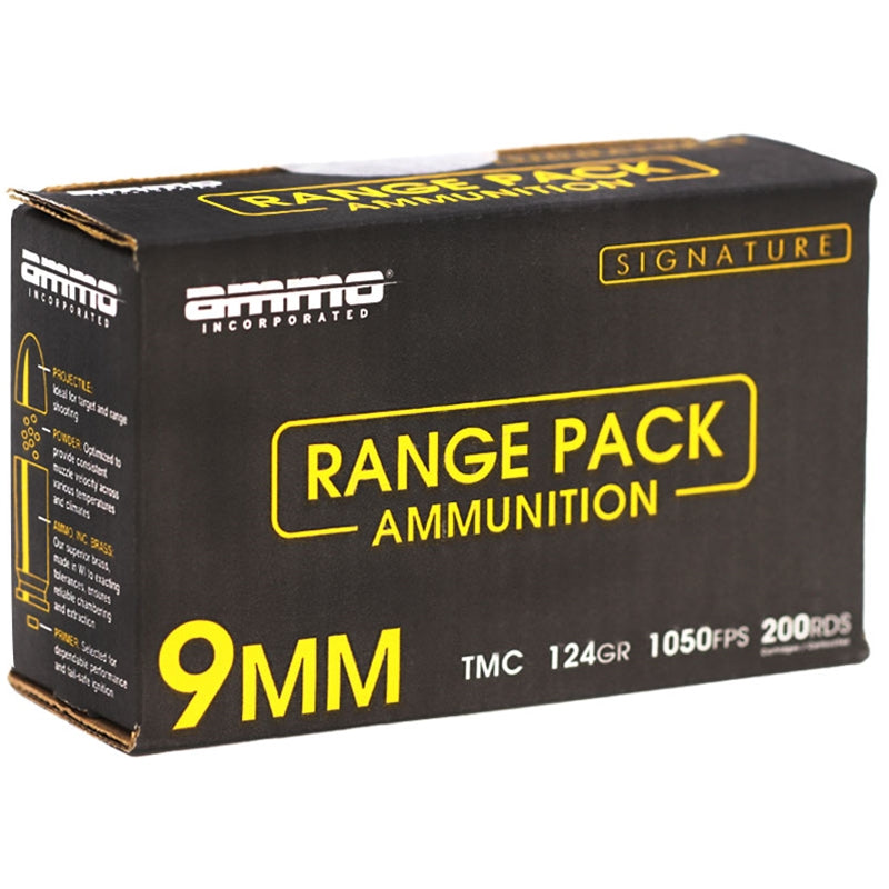 Ammo Inc. Signature 9mm Ammo 124 Grain Full Metal Case - 9124TMC-A200