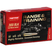 Norma Range & Training 300 Blackout Ammo 147 Grain Full Metal Jacket - 601801709