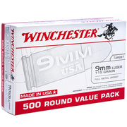Winchester Target and Practice 9mm Ammo 115 Grain Full Metal Jacket VP - USA9MMVP5
