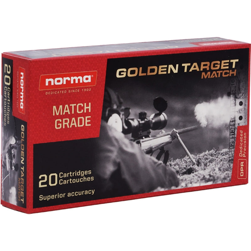 Norma Golden Target Match 308 Winchester Ammo 168 Grain Boat Tail Hollow Point - 10177432