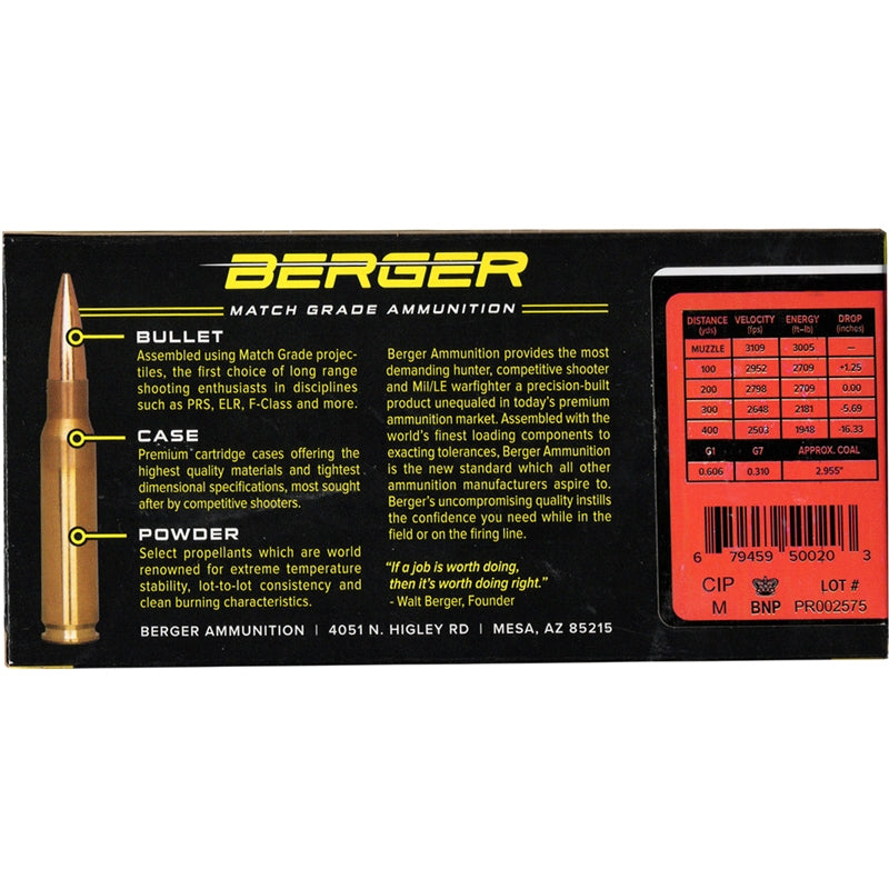 Berger Elite Hunter 6.5 PRC Ammo 140 Grain Open Tip - 65-50020