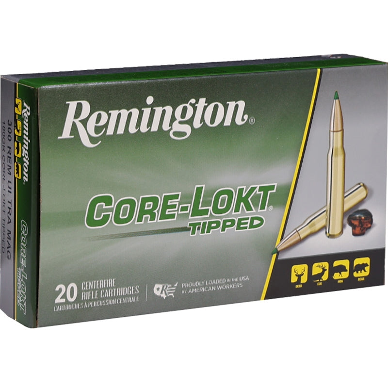 Remington Core-Lokt 300 Rem Ultra Magnum Ammo 180 Grain Polymer Tip - R29045
