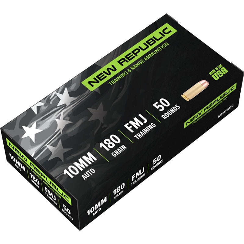New Republic Training & Range 10mm Ammo 180 Grain Full Metal Jacket - NR1018050