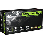 New Republic Training & Range 357 Magnum Ammo 130 Grain Full Metal Jacket Flat Point - NR35713050