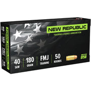 New Republic Training & Range 40 S&W Ammo 180 Grain Full Metal Jacket - NR4018050