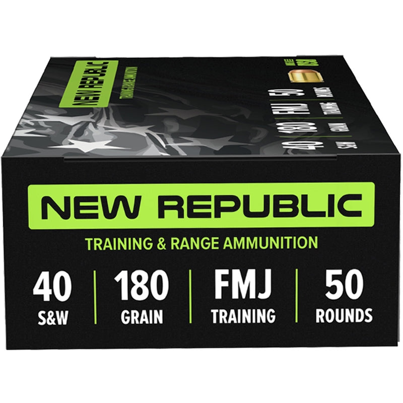 New Republic Training & Range 40 S&W Ammo 180 Grain Full Metal Jacket - NR4018050
