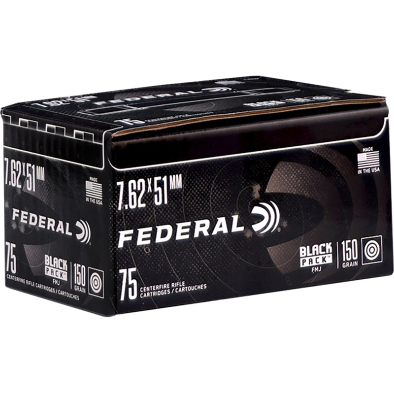 Federal Black Pack 7.62x51mm NATO Ammo 150 Grain Full Metal Jacket - FCM80BF
