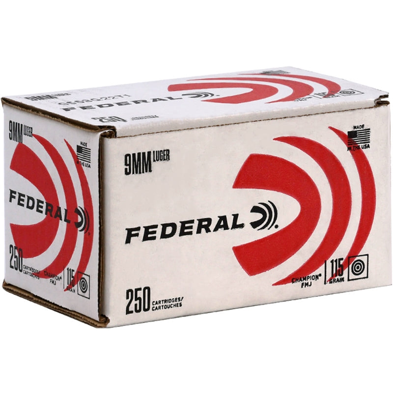 Federal Champion 9mm Ammo 115 Grain Full Metal Jacket - C9115A250