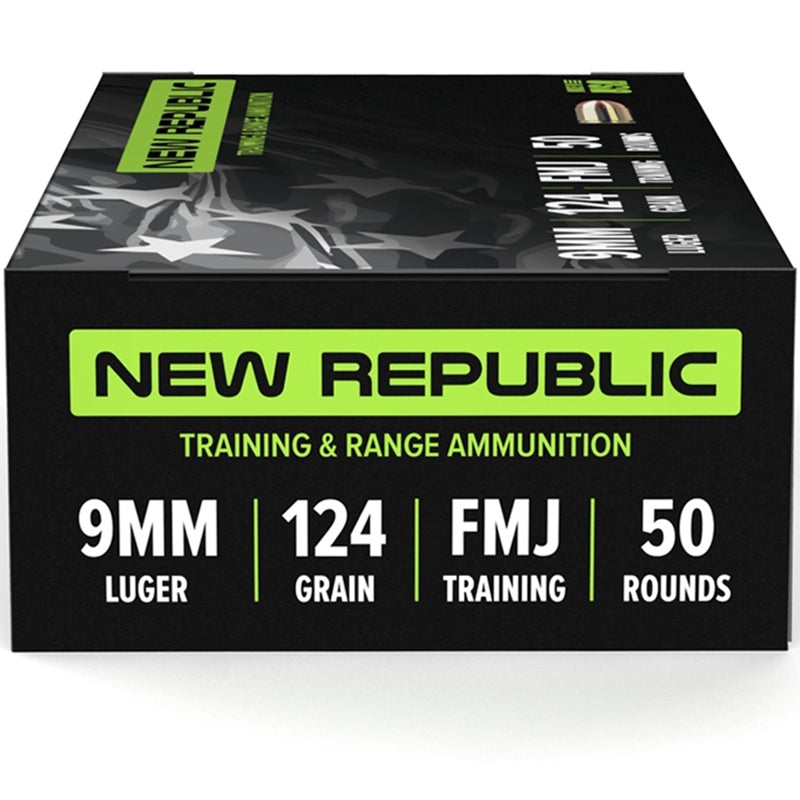 New Republic Training and Range 9mm Ammo 124 Grain Full Metal Jacket - NR912450