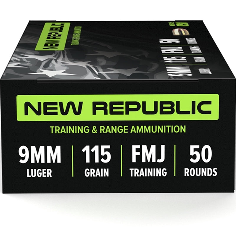 New Republic Training and Range 9mm Ammo 115 Grain Full Metal Jacket - NR911550