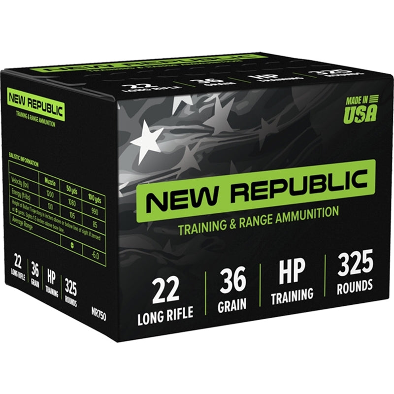New Republic Training & Range 22 LR Ammo 36 Grain Hollow Point - NR750